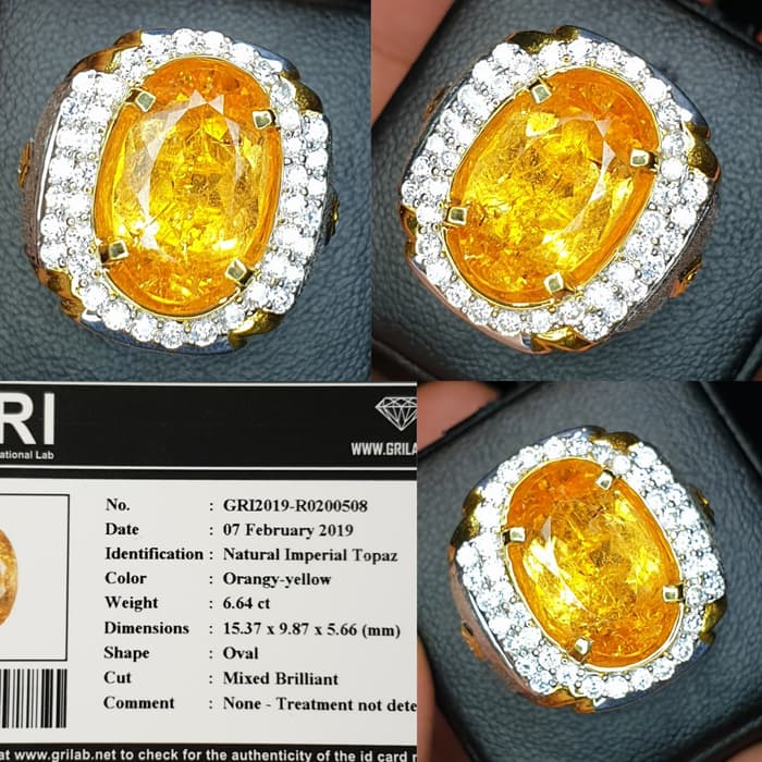 Batu Imperial Yellow Topaz Top Color Memo 6.64 crt